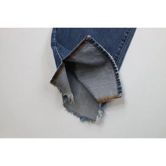 Vintage Y2K Lucky Brand Mens 32x32 Distressed Flared Wide Leg Denim Jeans Blue